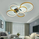 Axyaa Modern LED Chandelier Black/Gold Light Luxury Circular Ring Ceiling Fixture