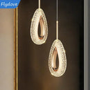 Axyaa Crystal Chandelier LED Pendant Lamp for Dining Room and Bar