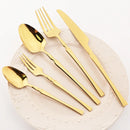 Axyaa Gold Stainless Steel Cutlery Set for Dining and Desserts