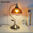 Axyaa Mediterranean Tiffany Stained Glass Table Lamp Vintage LED Desk Light