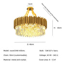 Axyaa Gold E14 Crystal Pendant Lights: Modern Luxe Dining Room LED Chandelier