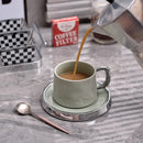 Axyaa Silver-Rimmed Ceramic Cup and Saucer Set - Luxury Water Cup, Flower Cup