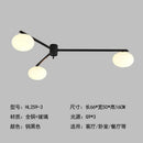 Axyaa Gold Glass LED Chandelier Bauhaus Brass Ceiling Lamp
