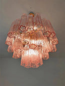Axyaa Pink Glass Tube Chandelier - Modern Living Room Kitchen Dining Hanging Lamps