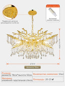 Axyaa Modern Crystal Chandelier: Nordic Luxury Gold Raindrop Pendant Lamp for Living Room