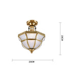 Axyaa Vintage Glass LED Ceiling Lights for Living Room, American Copper Finish