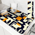 Axyaa Watercolor Geometry Absorbent Kitchen Drying Mat