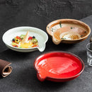 Axyaa Ceramic Shaped Plate Set for Dipping, Fruit Salad, Sashimi, and Soup Plates