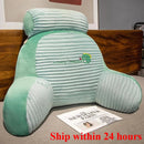 Axyaa Fluffy Striped Cartoon Waist Sofa Pillow for Reading and Bed Support