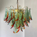 Axyaa Green Glass Chandelier: Medieval French Style Lighting for Living Room, Bedroom, Dining Hall