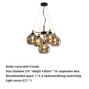 Axyaa Smoke Grey/Amber Multi Head Glass Chandelier for Modern Living Spaces