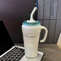 Axyaa 650ml Stainless Steel Thermal Tumbler with Handle and Straw