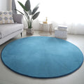 Red Coral Velvet Round Rug by Axyaa - Soft, Thick, Non-Slip Floor Mat for Living Room