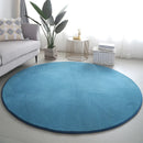 Red Coral Velvet Round Rug by Axyaa - Soft, Thick, Non-Slip Floor Mat for Living Room