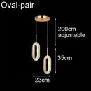 Axyaa LED Crystal Pendant Lamp - Modern Round/Oval Suspension Light for Bedroom, Dining Room