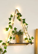 Axyaa Ivy Led Floating Wall Shelf: Boho Home Decor, Plant Tray Pot Holder