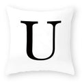Axyaa Polyester Alphabet Cushion Cover 45X45cm for Home Sofa Decor