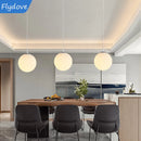 Axyaa White Glass Pendant Lamp Nordic Modern Style for Bedroom, Study, Hotel & Home