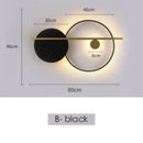 Axyaa Black Metal Wall Lamps Moon Decorative LED Lights for Living Room