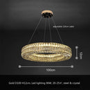 Axyaa Crystal LED Pendant Light: Luxury Steel Hanging Lamp for Modern Foyer & Dining Room