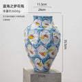 Axyaa Ceramic Graffiti Vase Handcrafted Home Decor Floral Arrangement Bottle