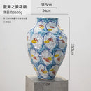 Axyaa Ceramic Graffiti Vase Handcrafted Home Decor Floral Arrangement Bottle