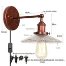 Axyaa White LED Wall Lights Industrial Style Bedside Lamp - Plug InaddAll