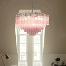 Axyaa Crystal Chandelier Pink Glass Pendant Light Luxury Lighting