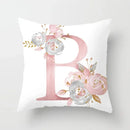 Axyaa Sweet Pink Alphabet Pillowcase for Home Decor