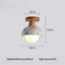 Axyaa Stone Travertine Ceiling Light Modern Indoor Fixture for Bedroom Hallway Staircase