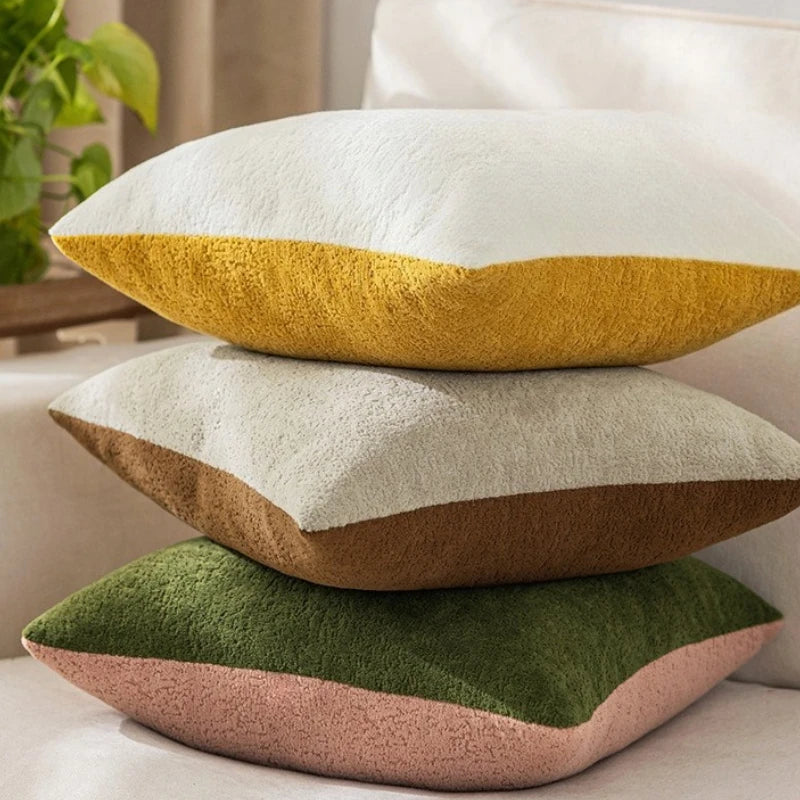 Cloud Velvet Pillow Cover 45x45cm Reversible Winter Decor for Sofa & Living Room