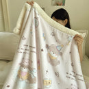 Axyaa Cartoon Print Lambs Wool Blanket: Soft and Cozy Throws for Sofa, Office, and Naps