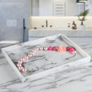 Axya Marble Bathroom Set: Toothbrush Holder, Cup, Tray, Storage Accessories