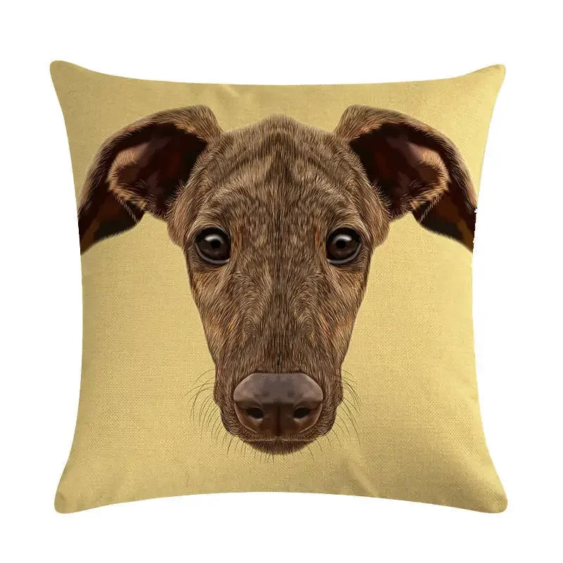 Cartoon Dog Cushion Cover by Axyaa - Linen Pet Pillow for Home Office Sofa Decor