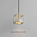 Axyaa Vintage Green Gold Cage LED Pendant Lamps for Bedroom and Living Room