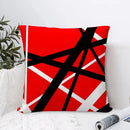 Geometric Red & Black Abstract Pillow Covers by Axyaa