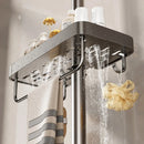 Axyaa Shower Head Holder Wall Mount Shampoo Rack with Integrated Storage Shelf