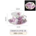 Axyaa Lily Coffee Cup and Saucer Set - Gold-Plated Ceramic Mug for Home or Gift