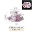Axyaa Lily Coffee Cup and Saucer Set - Gold-Plated Ceramic Mug for Home or Gift
