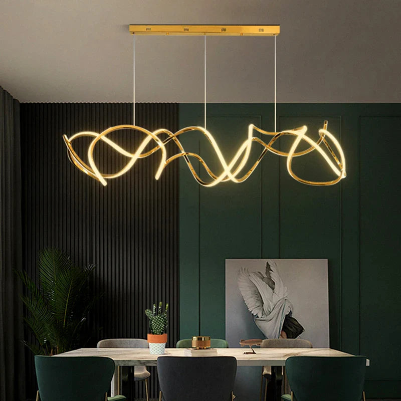 Modern Stainless Steel Nordic Chandelier by Axyaa - LED Dining Room Pendant Lighting