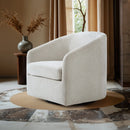 Axyaa Swivel Barrel Accent Chair, Chenille Upholstered Modern Armchair with Removable Cushion