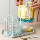 Axyaa Bowl Rack Desktop Organizer: Retractable, Durable, Plastic Kitchen Storage Shelf