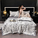 Axyaa Tencel Summer Quilt Set - Cool Silk Single-Piece Printed Quilt