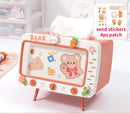 Axyaa Square Tissue Box & Phone Holder – Pink Desktop Decor Organizer