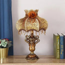 Axyaa Luxe European Table Lamp: LED Retro Desk Light for Living Room, Bedroom, Villa