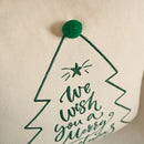 Axyaa Embroidered Christmas Tree Pillow Cover, Green/Red, 45x45cm