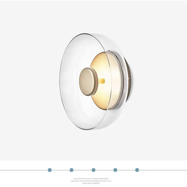 Nordic Glass Art LED Wall Lamp Modern Livingroom Bedroom Sconces - Axya