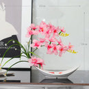 Axyaa Simulated Butterfly Orchid Ceramic Flowerpot Set for Home Decoration