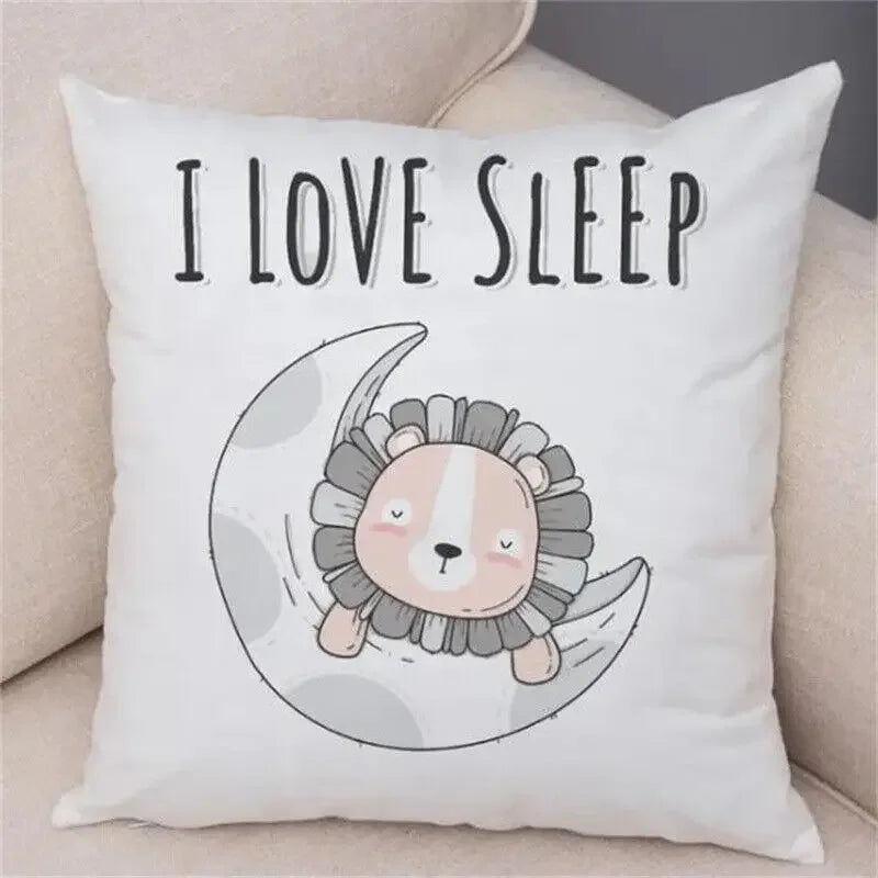 Axyaa Cartoon Animal Pillowcase: Sofa Decor Cushion Cover for Living Room