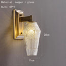 Axyaa Modern Brass Glass Wall Sconce G9 Bulb Gold Copper